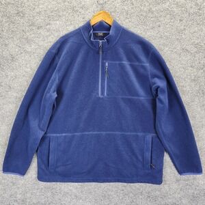 HUK Pullover Men's XL Blue 1/4 Zip Fleece Fishing Outdoor Sweatshirt